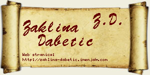 Žaklina Dabetić vizit kartica